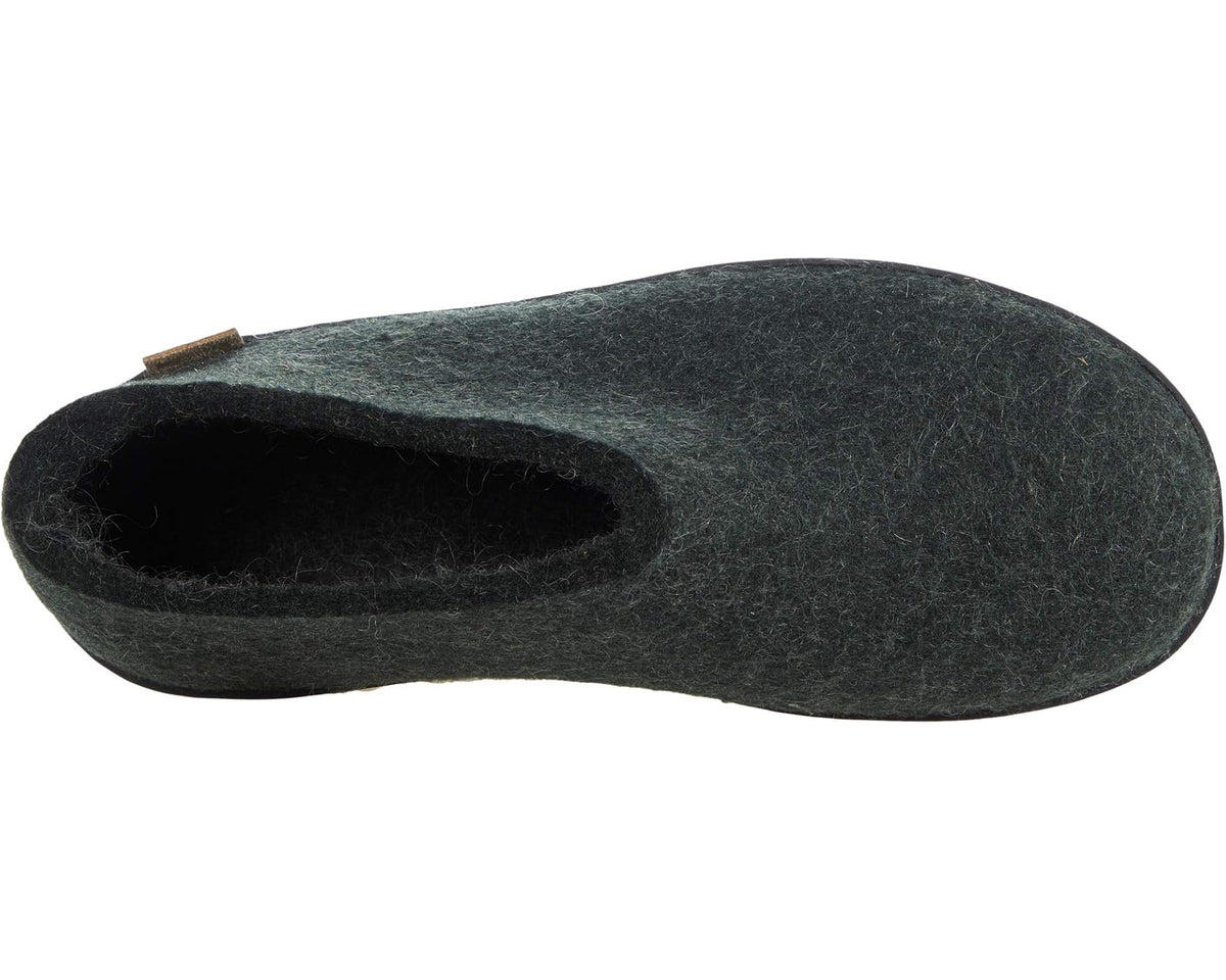 Unisex Glerups Wool Shoe Rubber Outsole Forest/Black Rubber