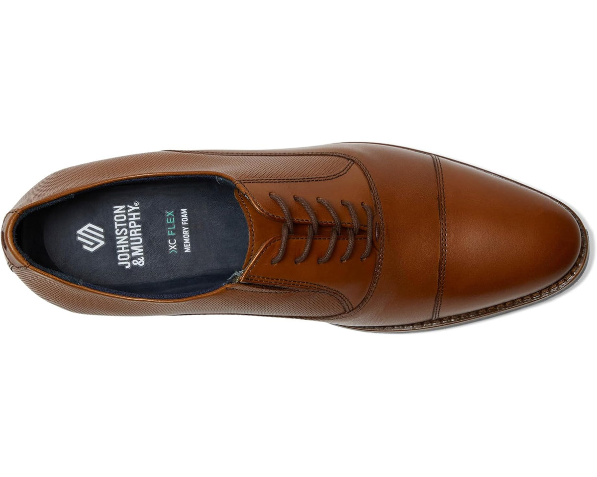 Men's Johnston & Murphy Landry Embossed Cap Toe Tan Full Grain