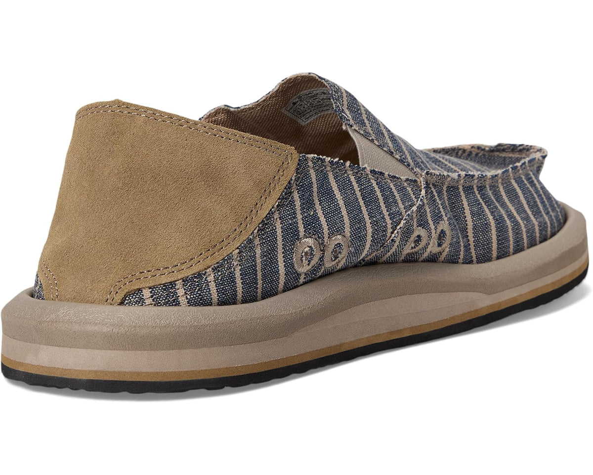 Men's Sanuk Donny Linen Navy Stripe