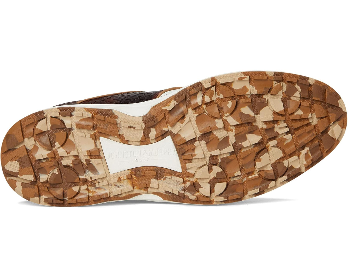 Men's Johnston & Murphy Upton GL4 Luxe Hybrid White/Brown Croc Embossed Waterproof Full Grain