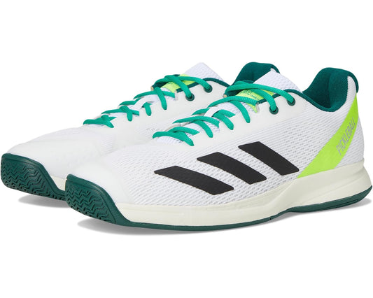 Men's adidas Courtflash Tennis Shoes White/Black/Collegiate Green