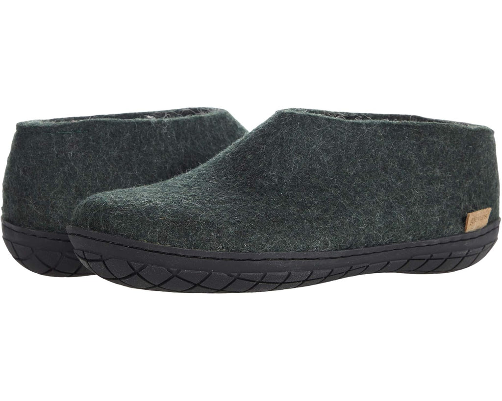 Unisex Glerups Wool Shoe Rubber Outsole Forest/Black Rubber