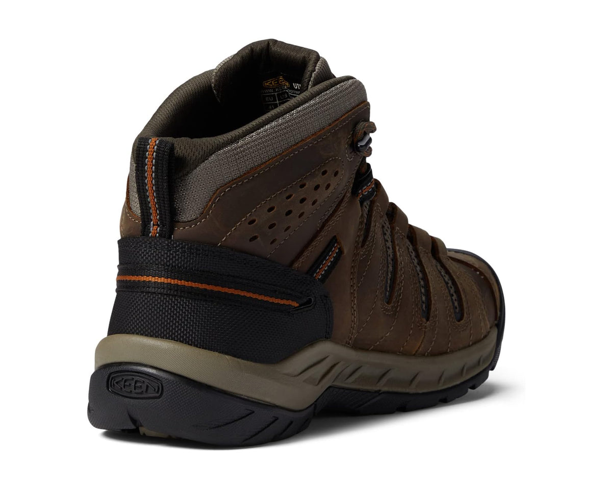 Men's KEEN Utility Flint II Mid Waterproof Soft Toe Black Olive/Brindle