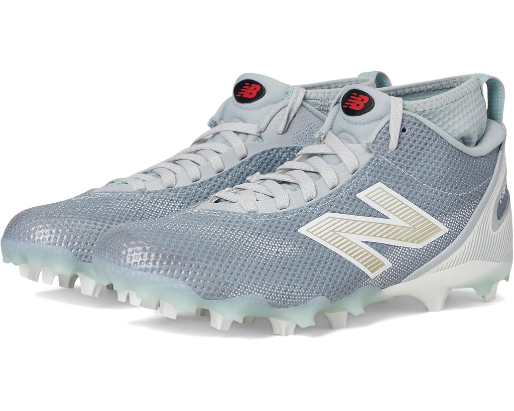 Men's New Balance FreezeLX V5 Lacrosse Cleats Grey/White