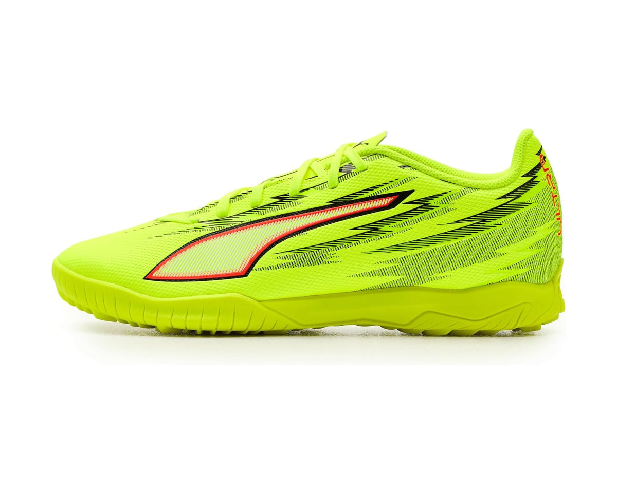 Men's PUMA Ultra 6 Play Turf Trainer Soccer Cleats Yellow Alert/Black/Glowing Red/Lime Squeeze
