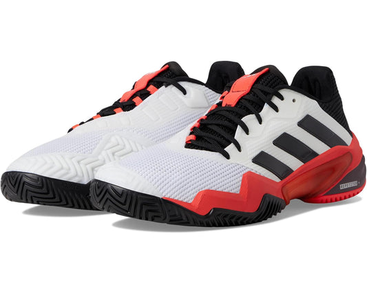 Men's adidas Barricade 13 Tennis Shoes White/Black/Lucid Red
