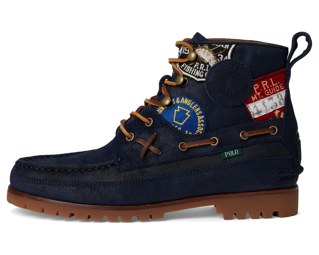 Men's Polo Ralph Lauren Ranger Mid Suede & Twill Boots Hunter Navy