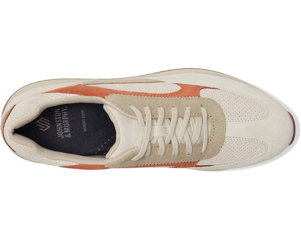 Men's Johnston & Murphy Chase Perfed T-Toe Taupe/Beige/Rust Suede
