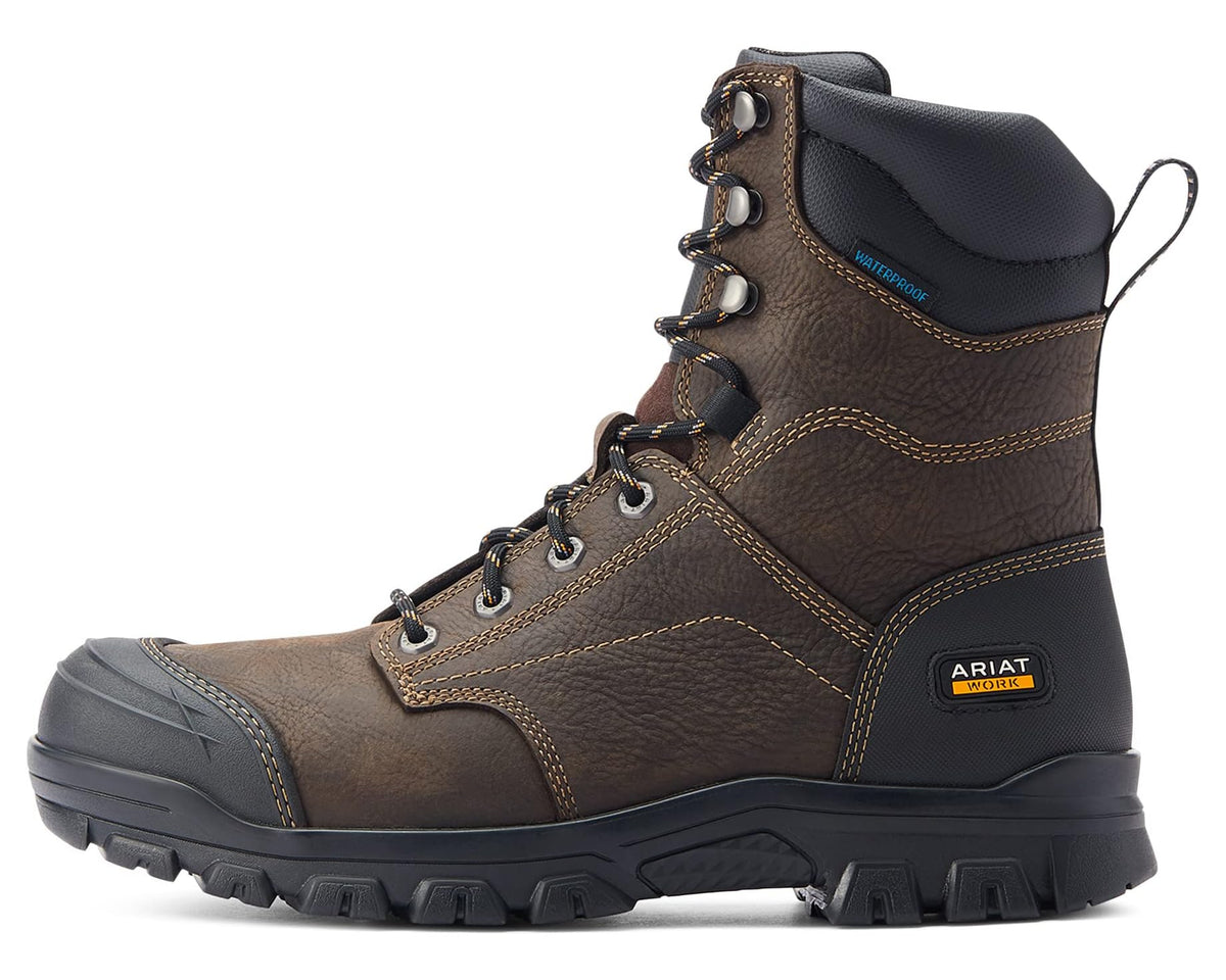 Men's Ariat Treadfast 8 Waterproof Work Boots Dark Brown