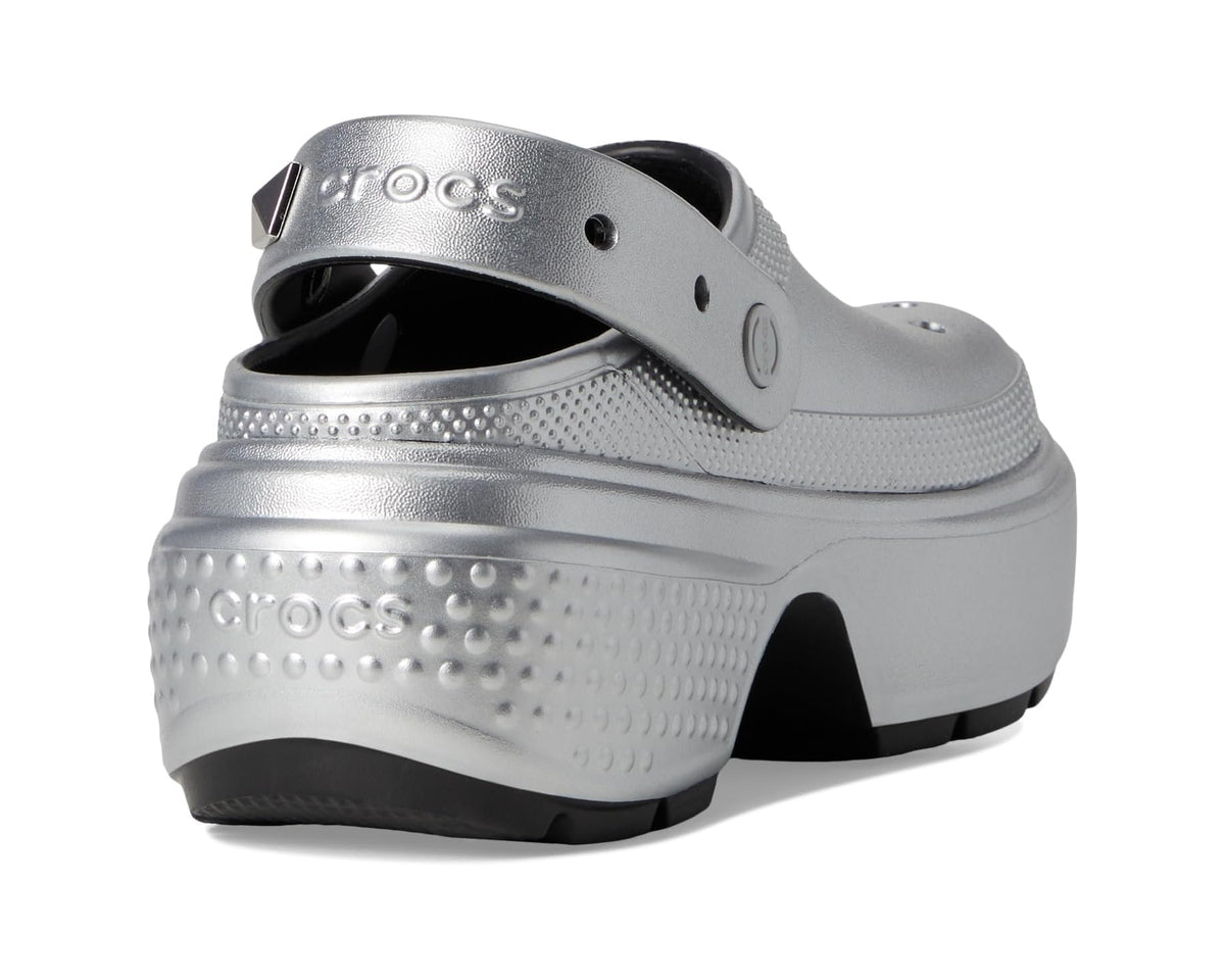 Unisex Crocs Stomp Clogs Silver