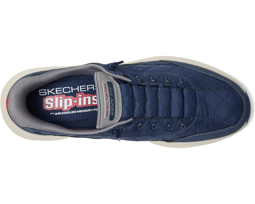 Men's SKECHERS Contour Foam Cozy Fit Hands Free Slip-In Navy/Grey