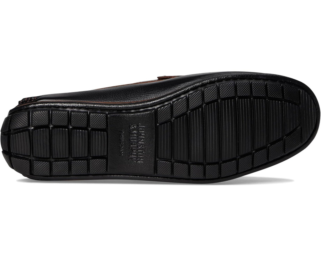 Men's Johnston & Murphy Cort 2.0 Penny Black Full Grain/Dark Brown Croc Embossed Full Grain
