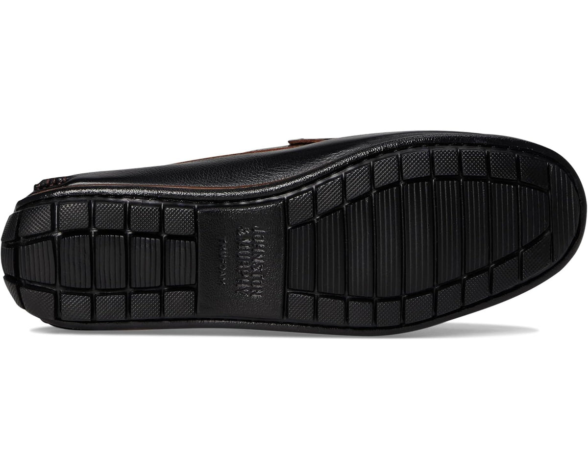 Men's Johnston & Murphy Cort 2.0 Penny Black Full Grain/Dark Brown Croc Embossed Full Grain