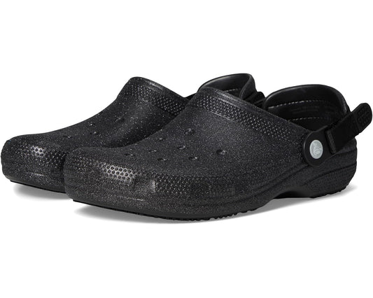 Unisex Crocs Work Classic Work Clogs Black Glitter