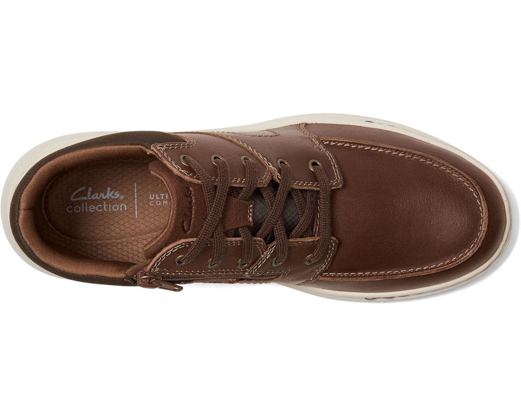 Men's Clarks Craftwell Mid Dark Tan Leather
