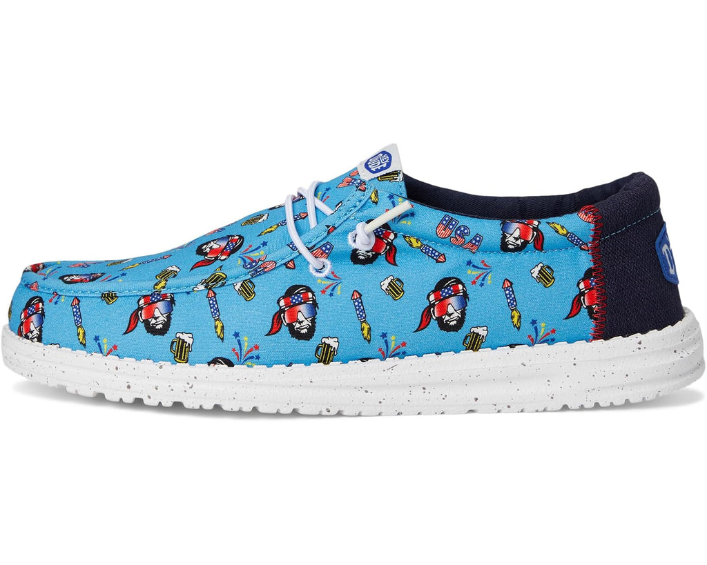 Men's Hey Dude Wally Americana Party Vista Blue/Multi
