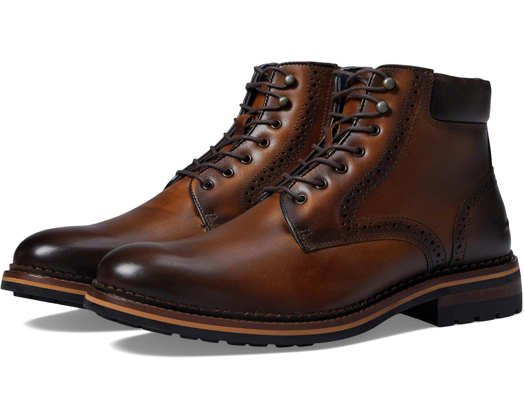 Men's Johnston & Murphy Connelly Plain Toe Boots Tan Full Grain