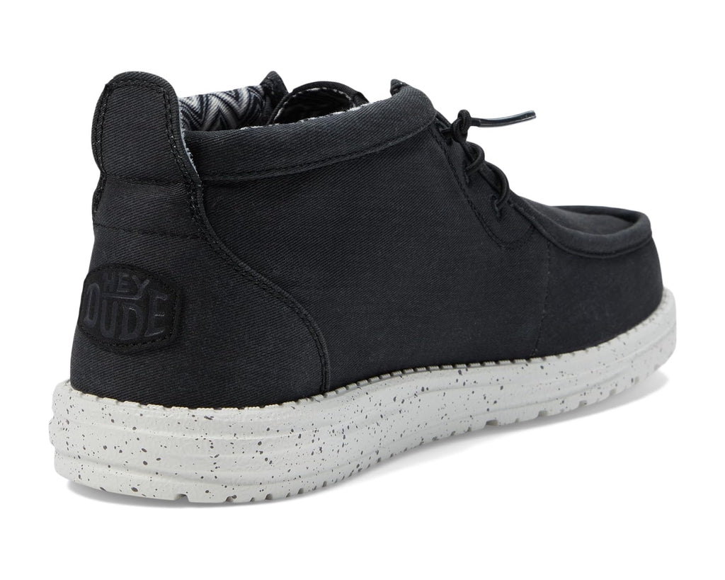 Men's Hey Dude Wally Mid Canvas Black/White
