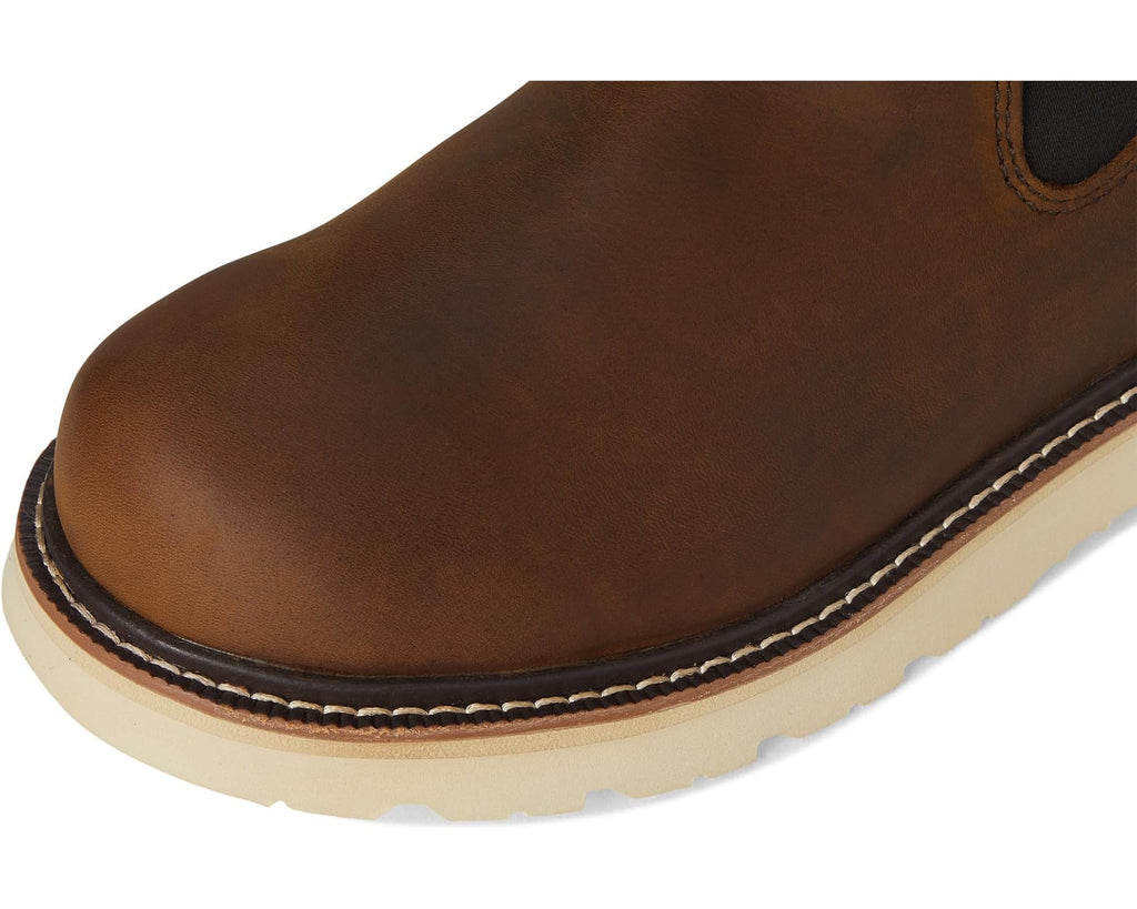 Men's Ariat Rebar Wedge Chelsea Waterproof Work Boots Distressed Brown