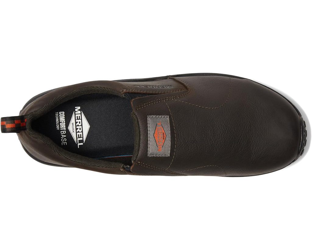 Men's Merrell Work Jungle Moc Leather Slip Resistant Espresso