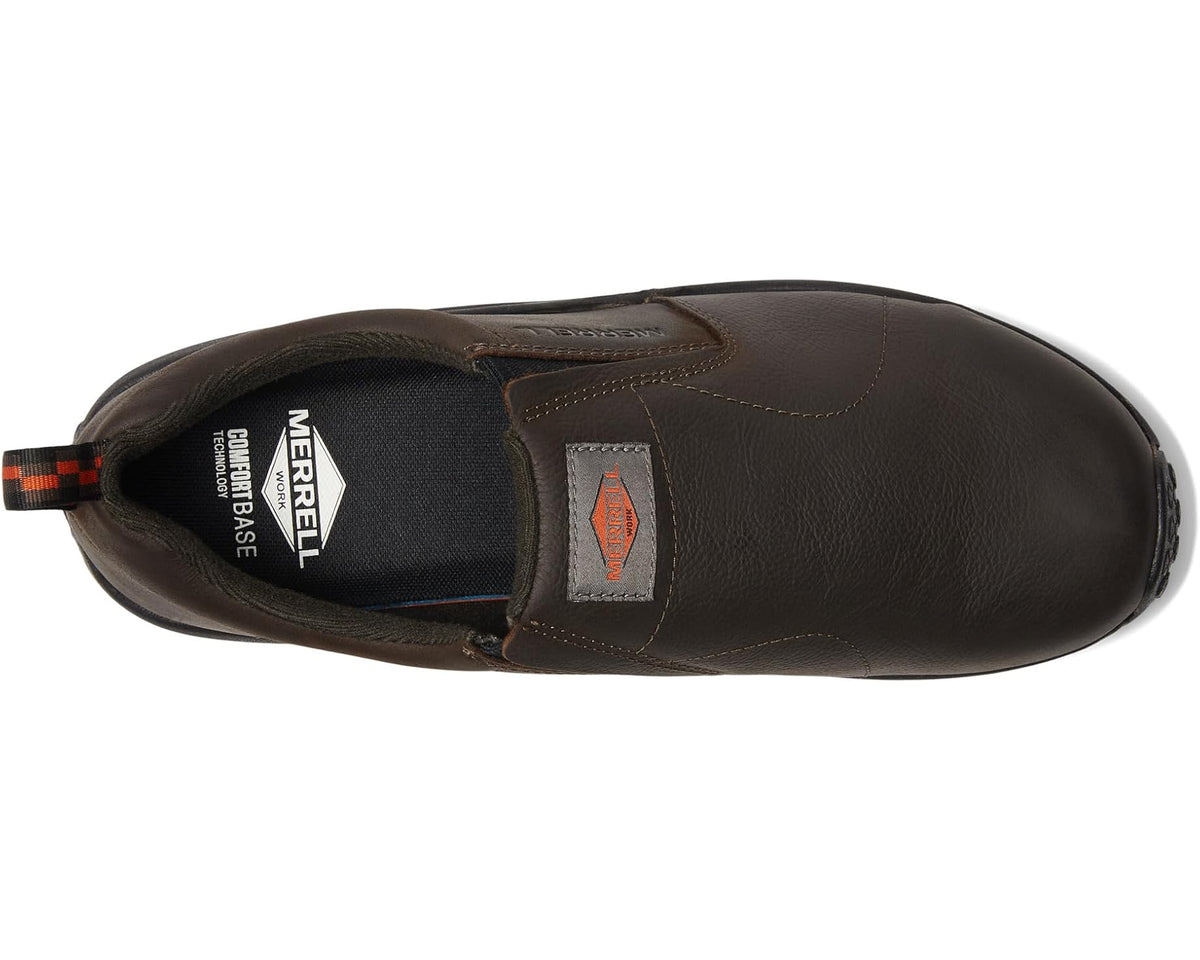 Men's Merrell Work Jungle Moc Leather Slip Resistant Espresso