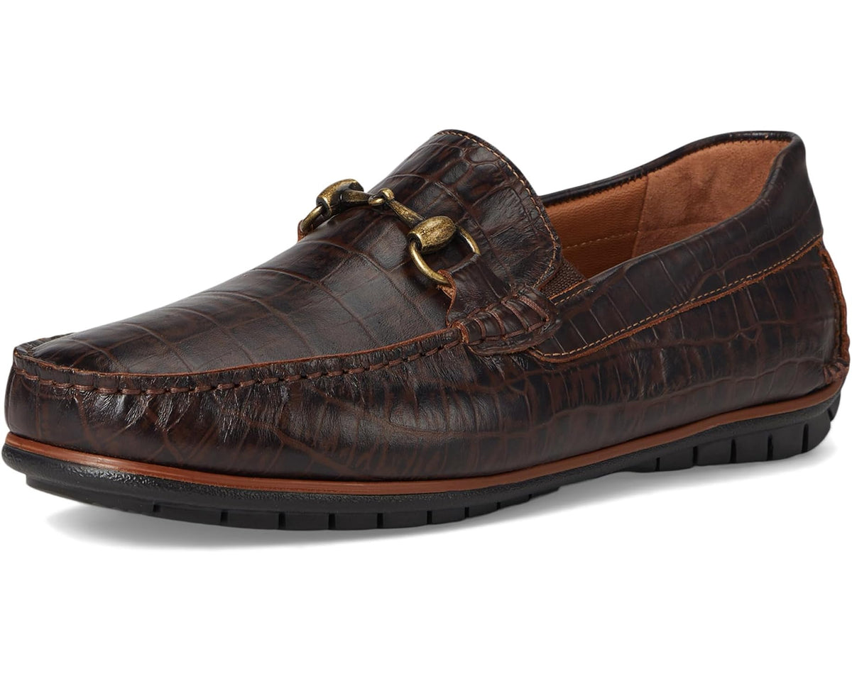 Men's Johnston & Murphy Cort 2.0 Bit Dark Brown Croc Embossed Full Grain