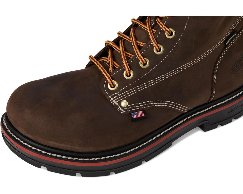 Men's KEEN Utility Liberty 8 Waterproof 90° Heel Boots (Carbon Toe) Coffee Bean/Black