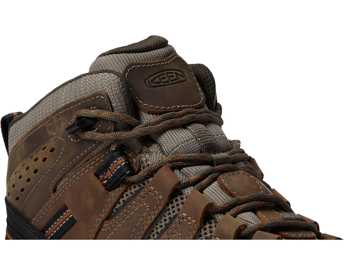 Men's KEEN Utility Flint II Mid Waterproof Soft Toe Black Olive/Brindle