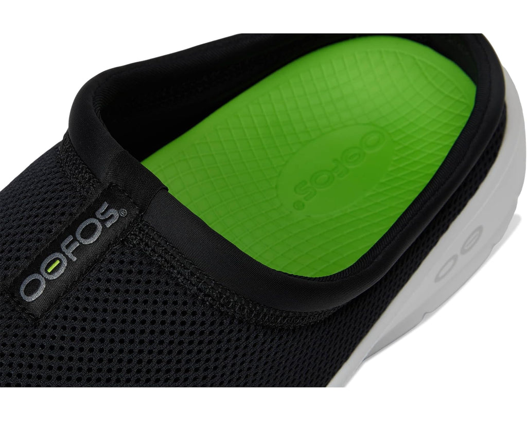 Men's OOFOS OOcoozie Sport Mule Shoe White/Black