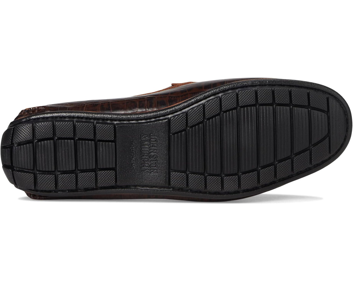 Men's Johnston & Murphy Cort 2.0 Bit Dark Brown Croc Embossed Full Grain