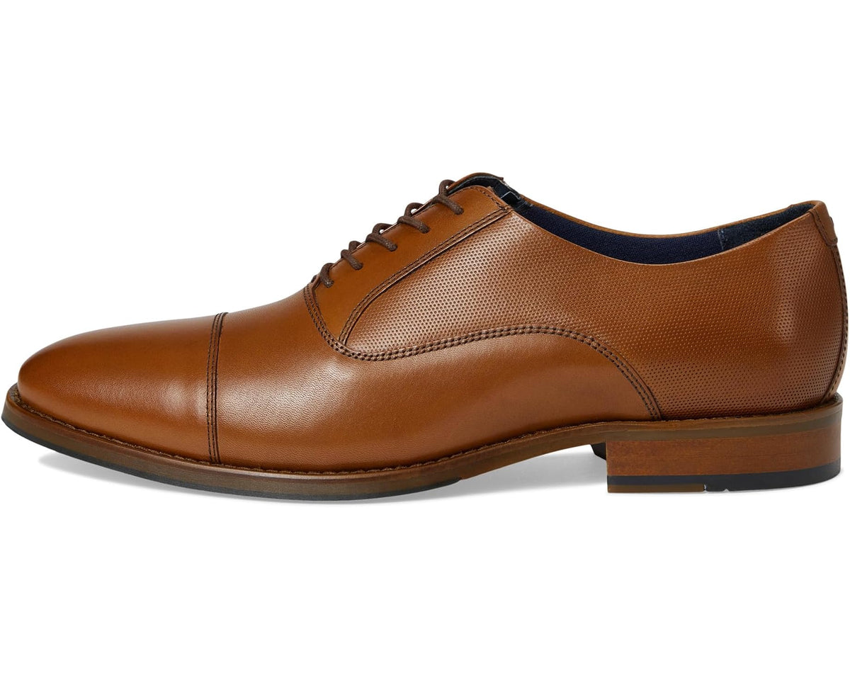 Men's Johnston & Murphy Landry Embossed Cap Toe Tan Full Grain