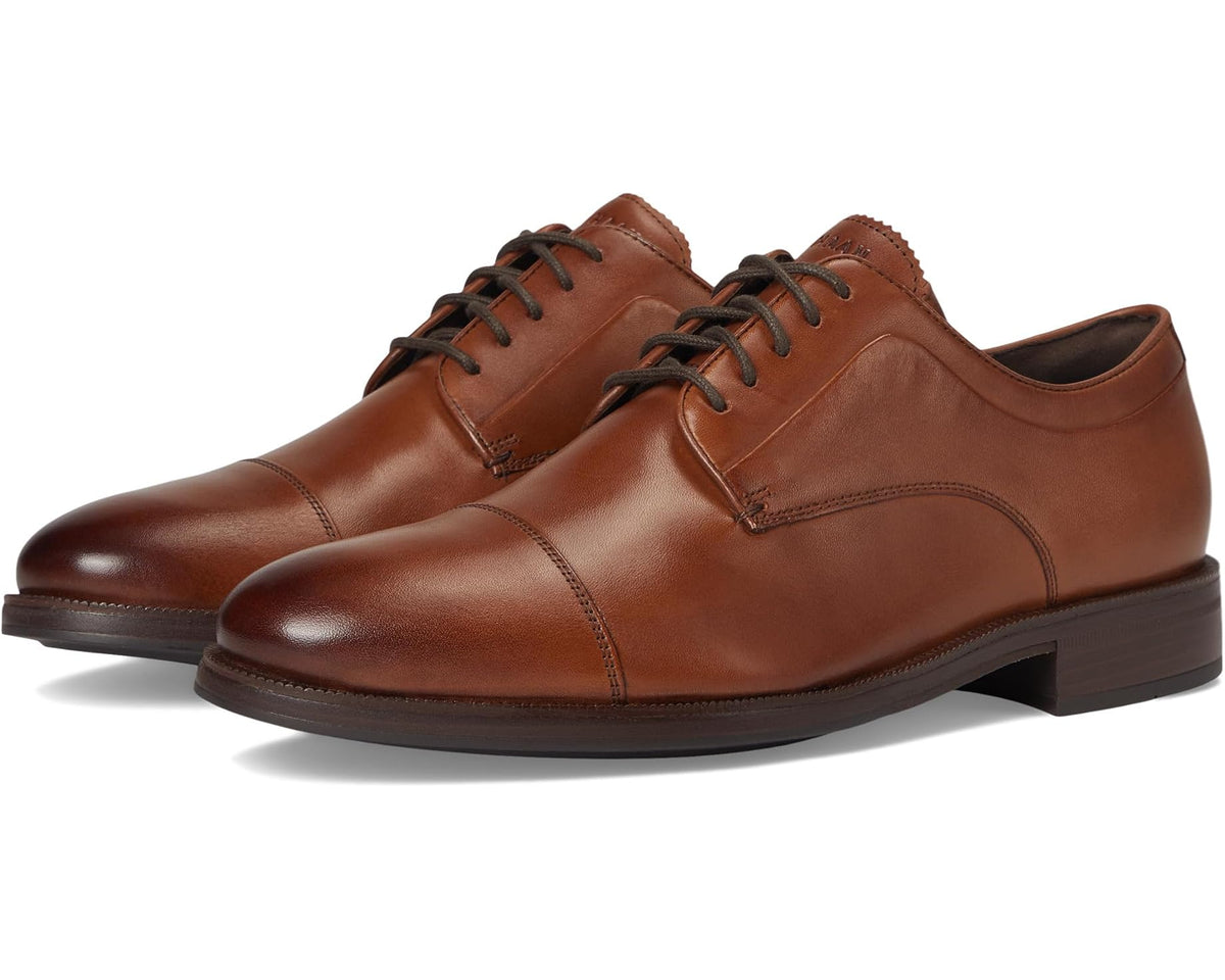 Men's Cole Haan Dean Grand Cap Toe Oxfords Brit Tan/Dark Chocolate/Natural