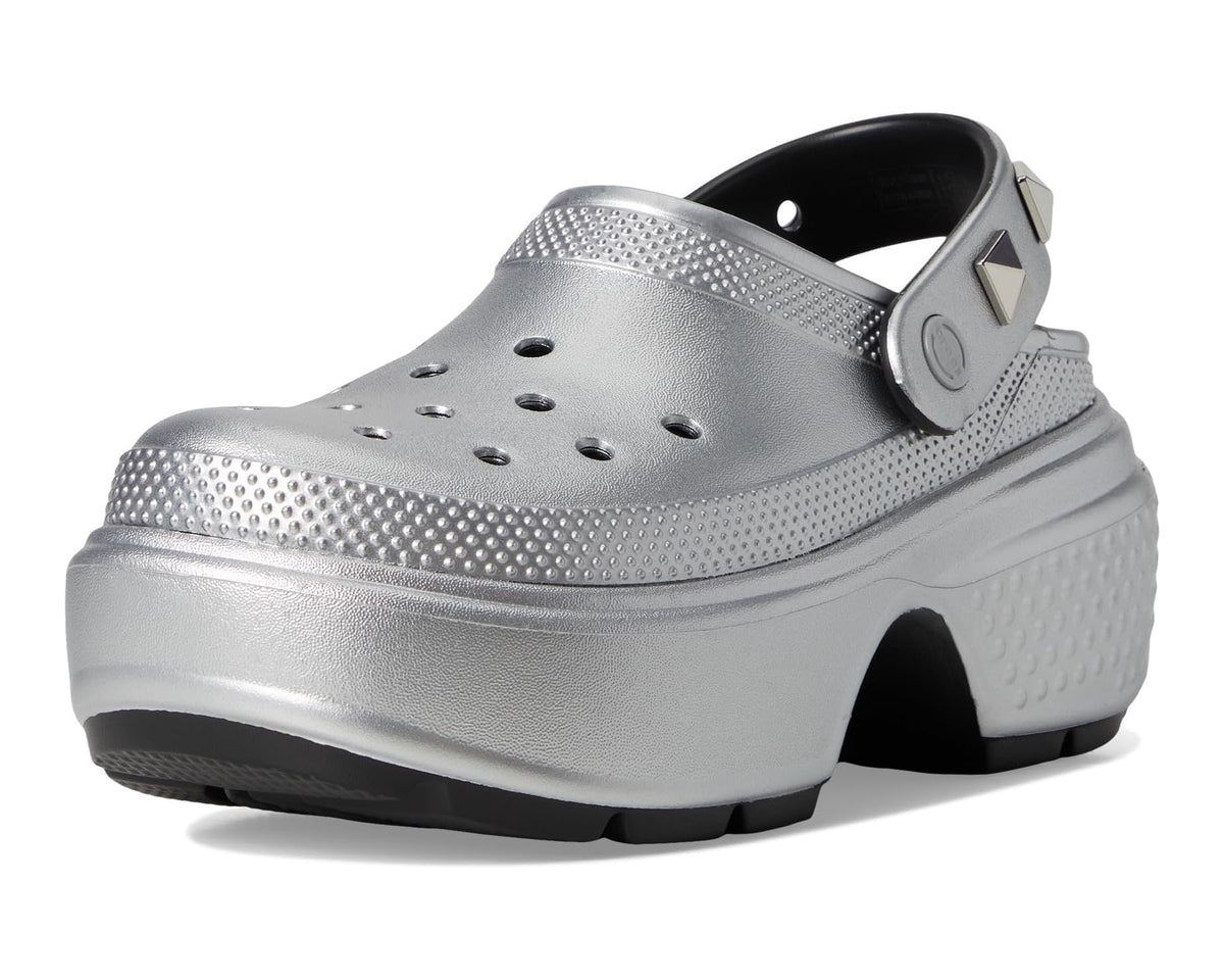 Unisex Crocs Stomp Clogs Silver