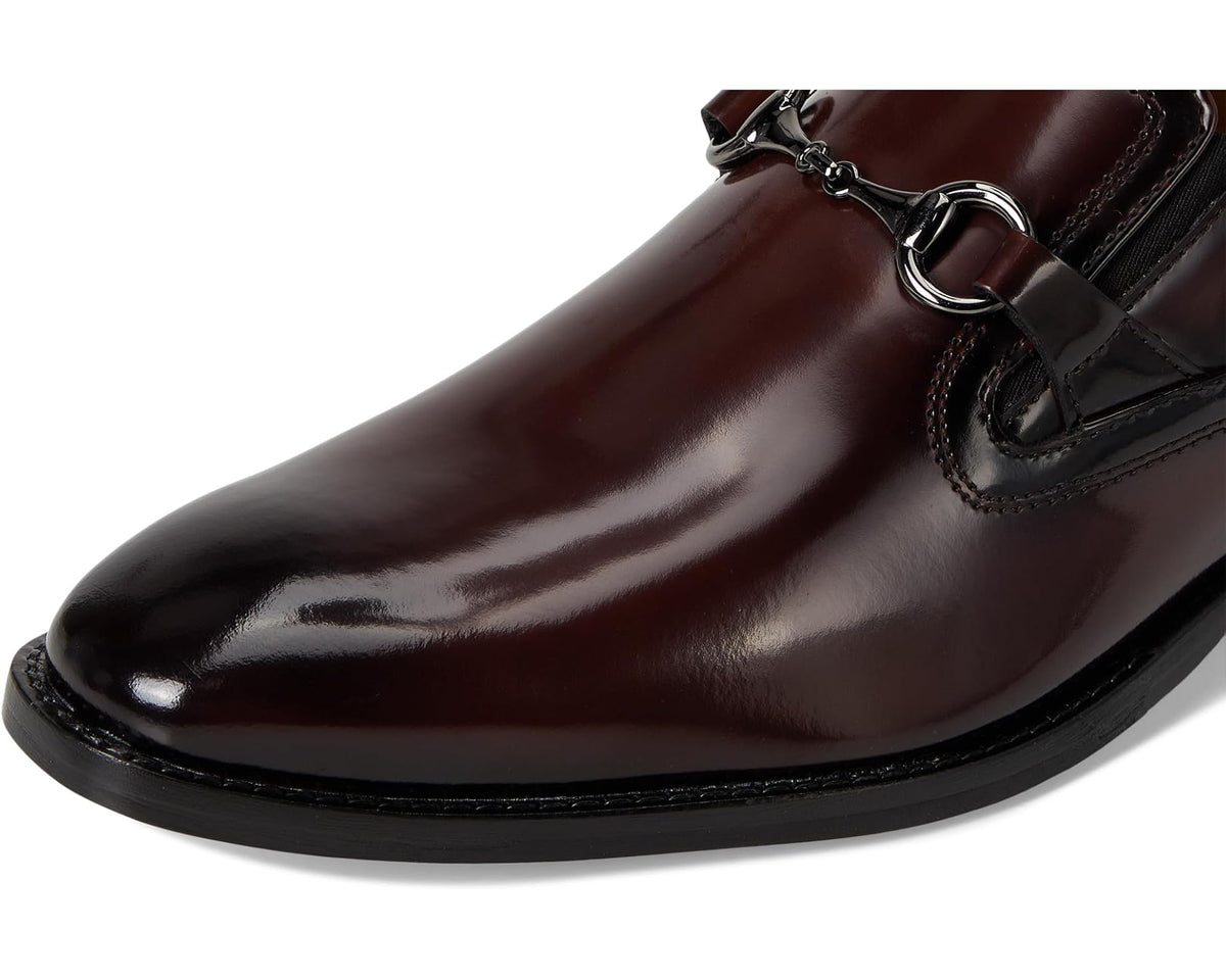 Men's Johnston & Murphy Richland Plain Toe Bit Loafers Burgundy Brush-Off Leather