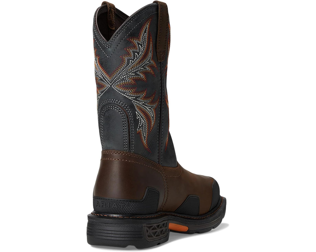 Men's Ariat OverDrive Wide Square Toe Composite Toe Work Boots Brown/Rough Stone