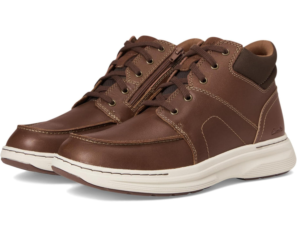 Men's Clarks Craftwell Mid Dark Tan Leather