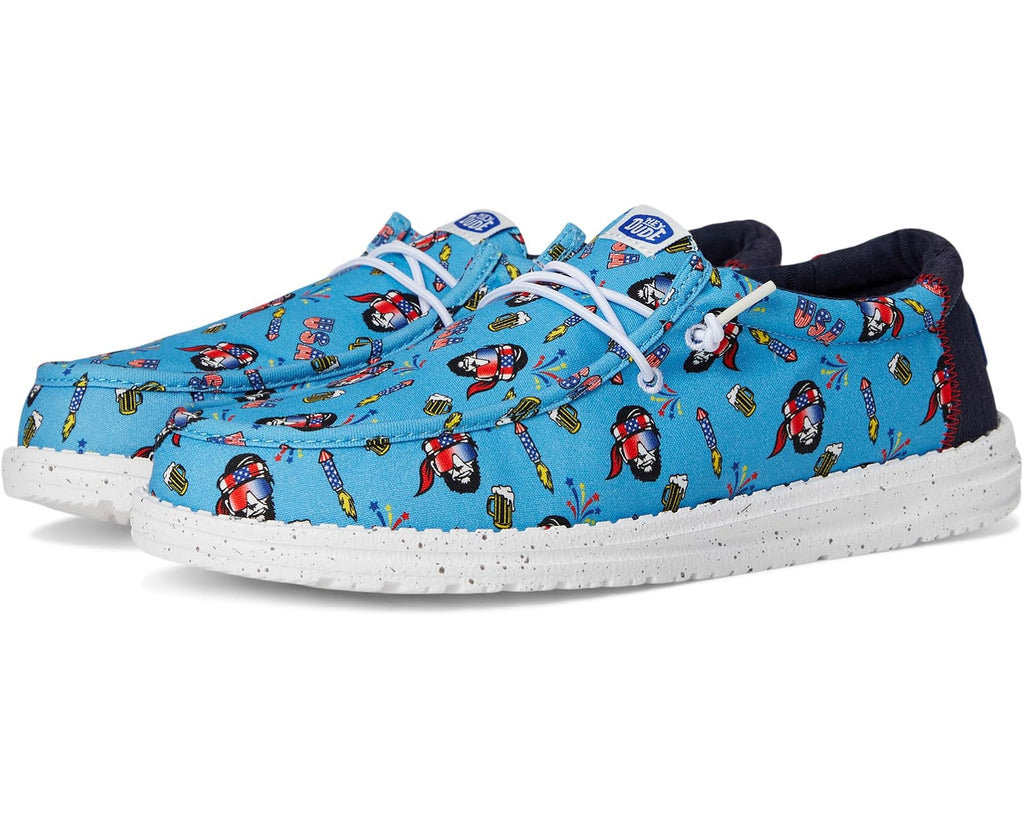 Men's Hey Dude Wally Americana Party Vista Blue/Multi