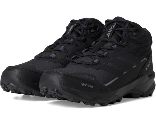 Men's adidas Outdoor Terrex Skychaser Ax5 Mid Top GORE-TEX Hiking Shoes Black/Black/Carbon