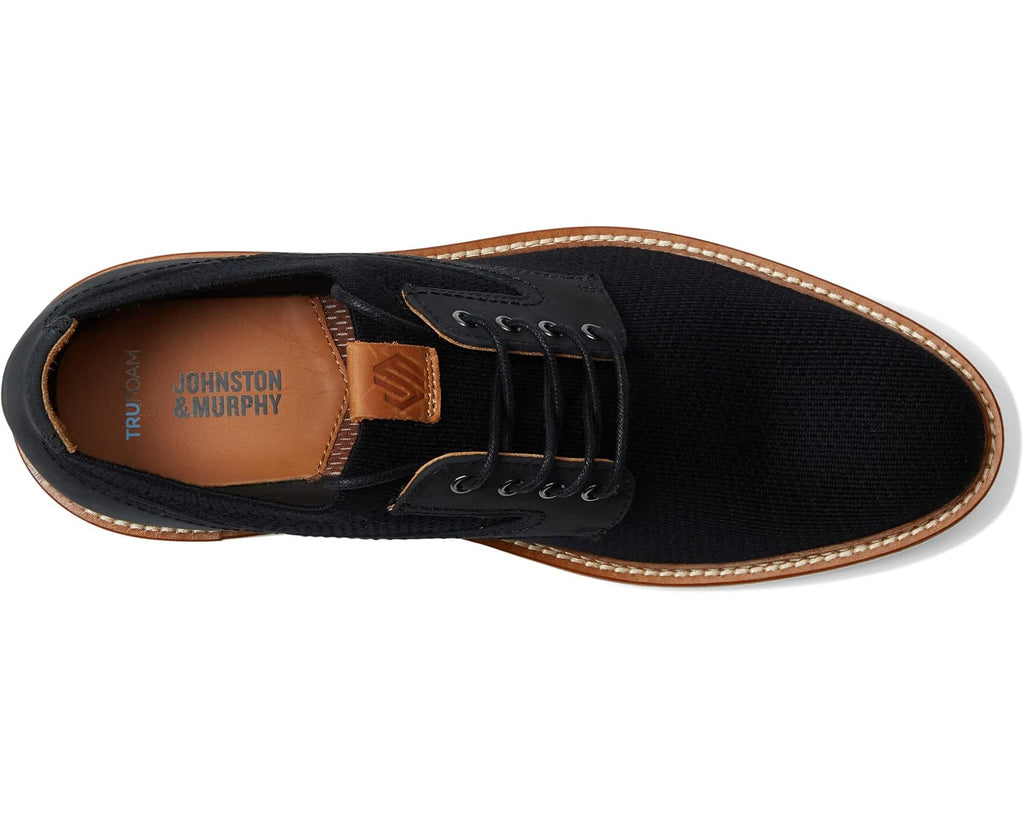 Men's Johnston & Murphy Upton Knit Plain Toe Black Knit