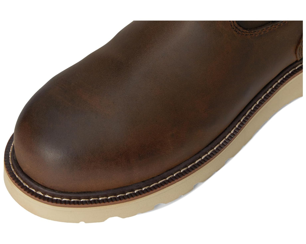 Men's Ariat Rebar Wedge Pull-On Waterproof Composite Toe Work Boots Distressed Brown