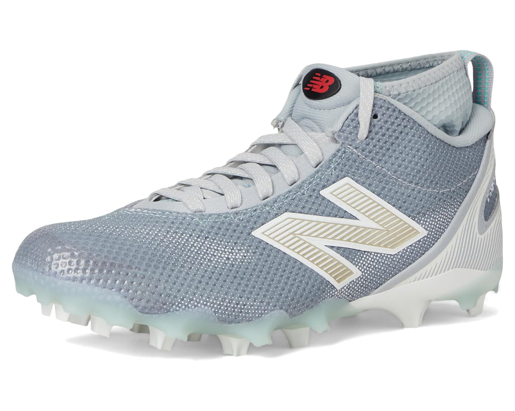 Men's New Balance FreezeLX V5 Lacrosse Cleats Grey/White