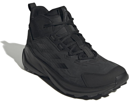 Men's adidas Outdoor Terrex Trailmaker 2 Leather Hiking Shoes Black/Black/Grey