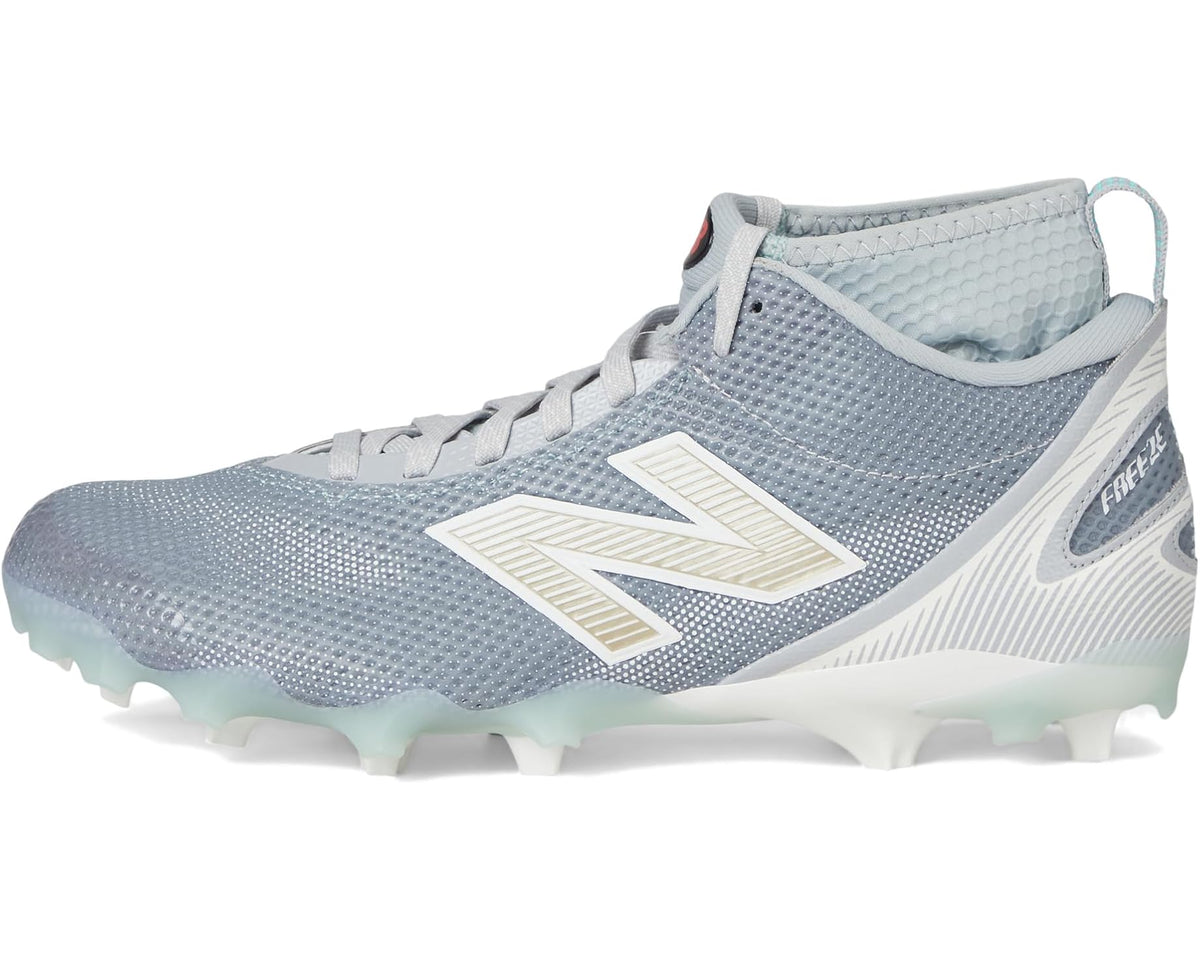 Men's New Balance FreezeLX V5 Lacrosse Cleats Grey/White