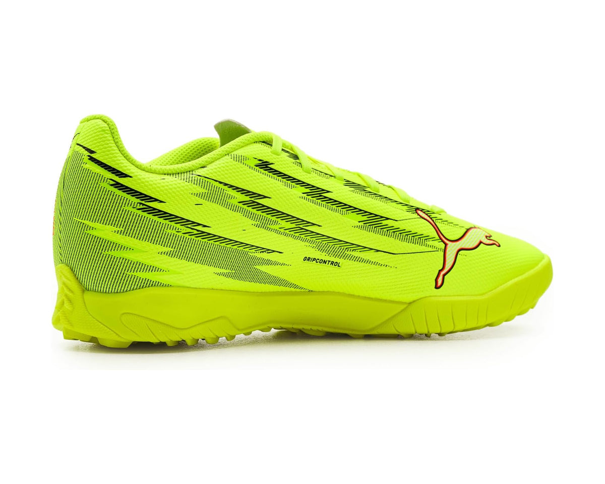Men's PUMA Ultra 6 Play Turf Trainer Soccer Cleats Yellow Alert/Black/Glowing Red/Lime Squeeze