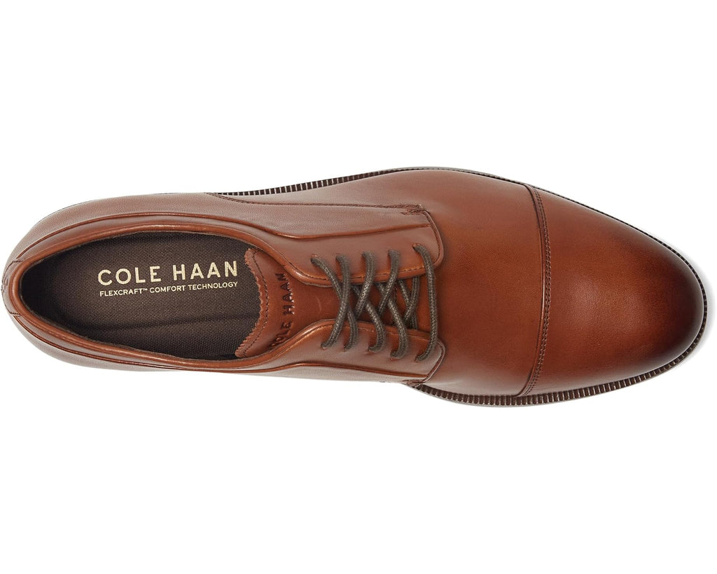 Men's Cole Haan Dean Grand Cap Toe Oxfords Brit Tan/Dark Chocolate/Natural