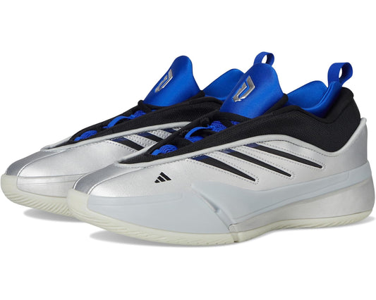 Unisex adidas Dame 9 Basketball Shoes Silver Metallic/Black/Lucid Blue