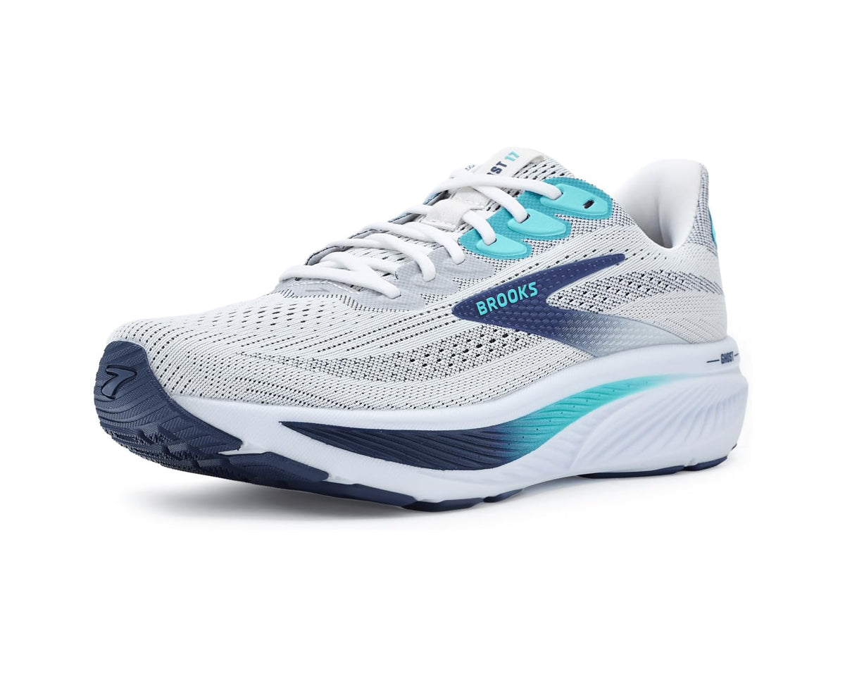 Men's Brooks Ghost 17 White/Beacon Blue/Ipanema