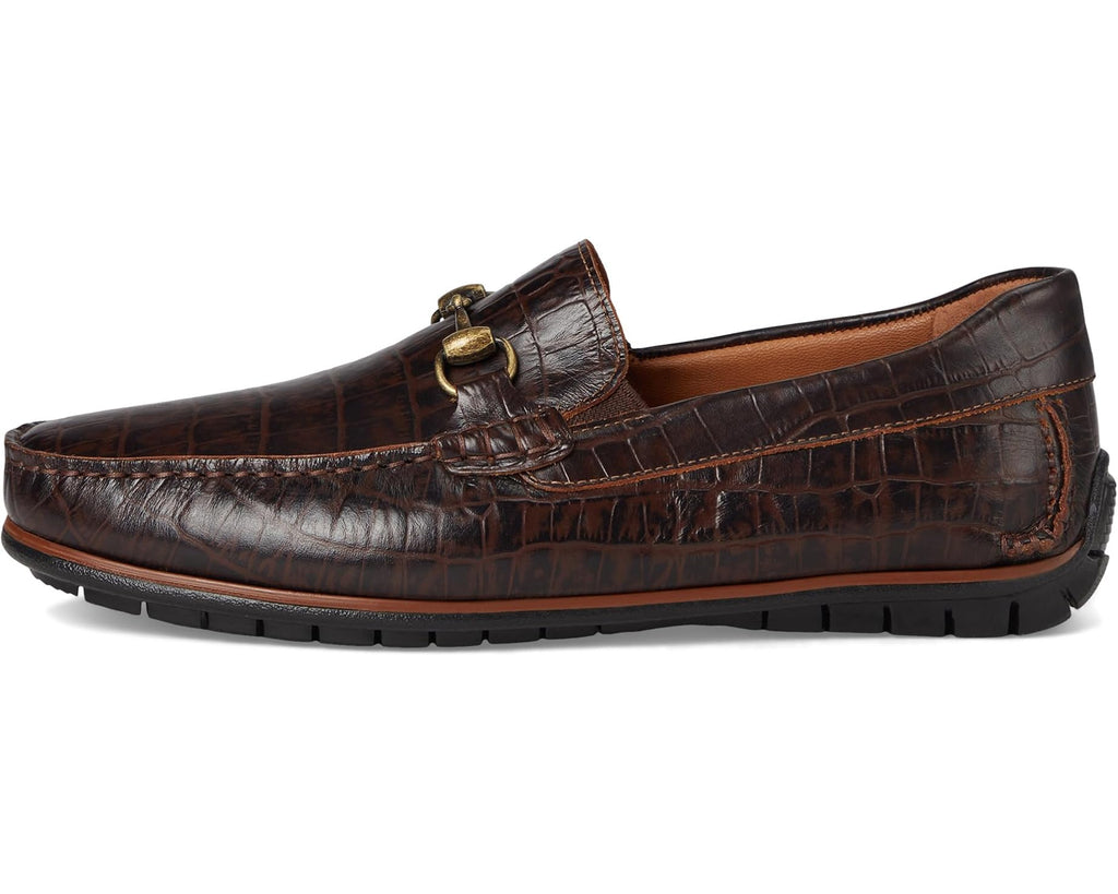 Men's Johnston & Murphy Cort 2.0 Bit Dark Brown Croc Embossed Full Grain