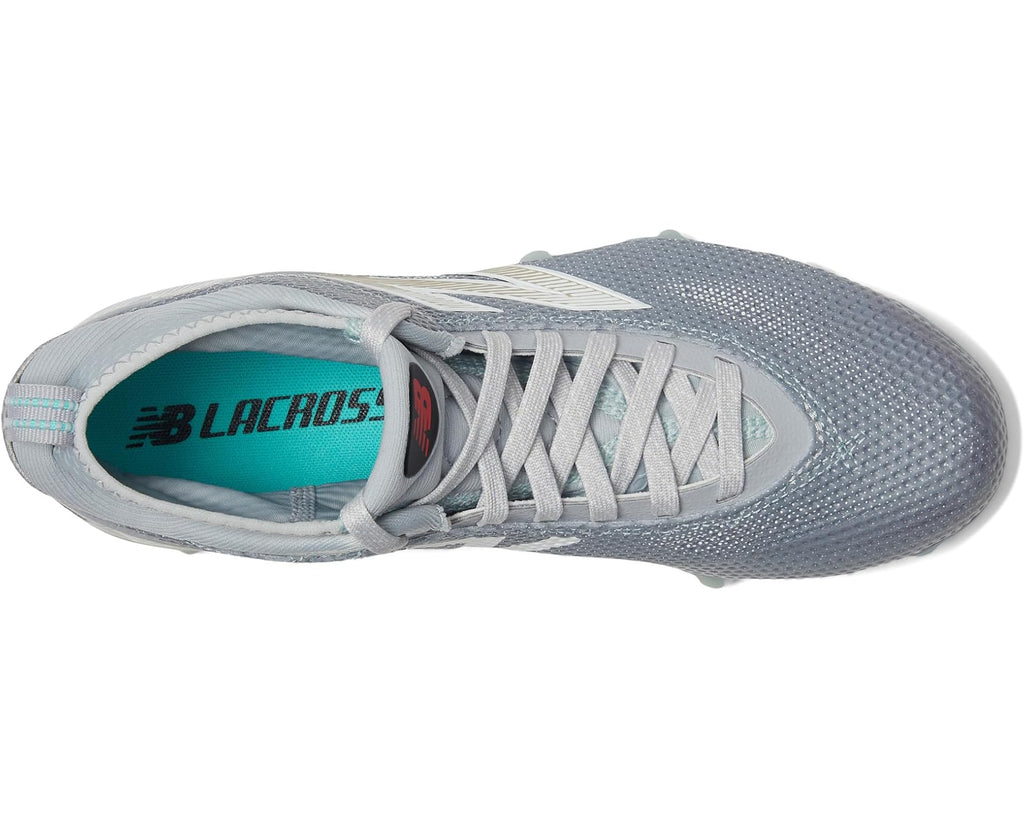 Men's New Balance FreezeLX V5 Lacrosse Cleats Grey/White