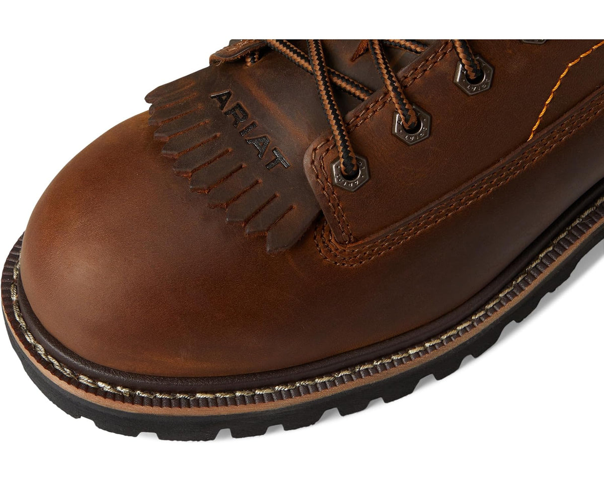 Men's Ariat Longview Shock Shield 8 Waterproof Work Boots Copper Brown